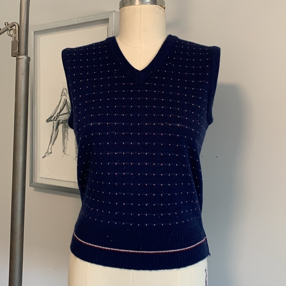 Jcpenney Navy Blue Knit Vest